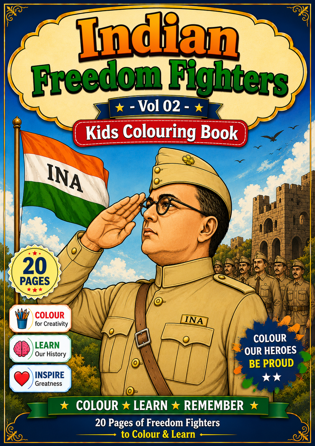 Indian Freedom Fighters Coloring Book - Vol 02