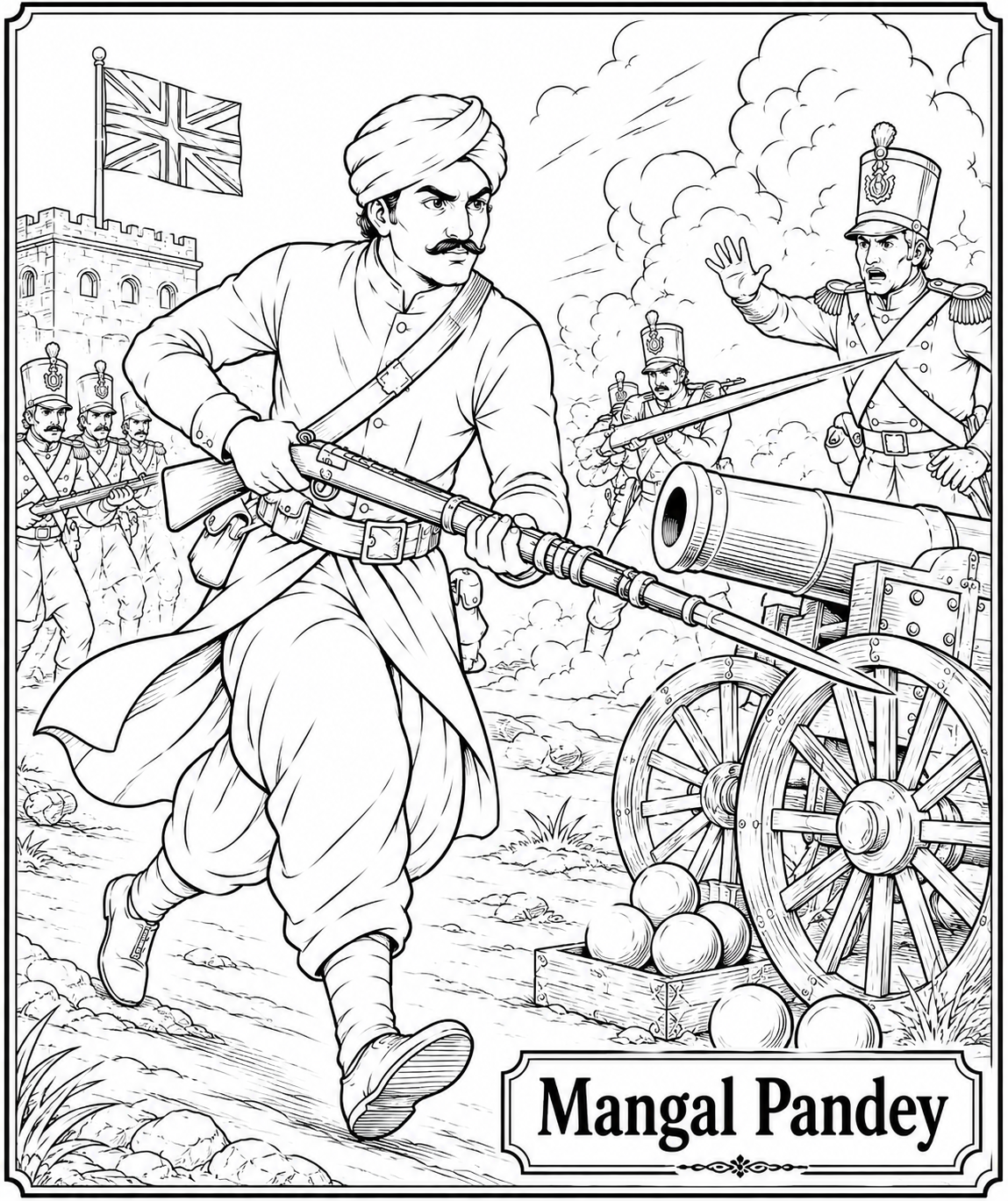 Indian Freedom Fighters Coloring Book - Vol 01