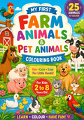 Farm Animals & Kids Animals - Kids Coloring Book