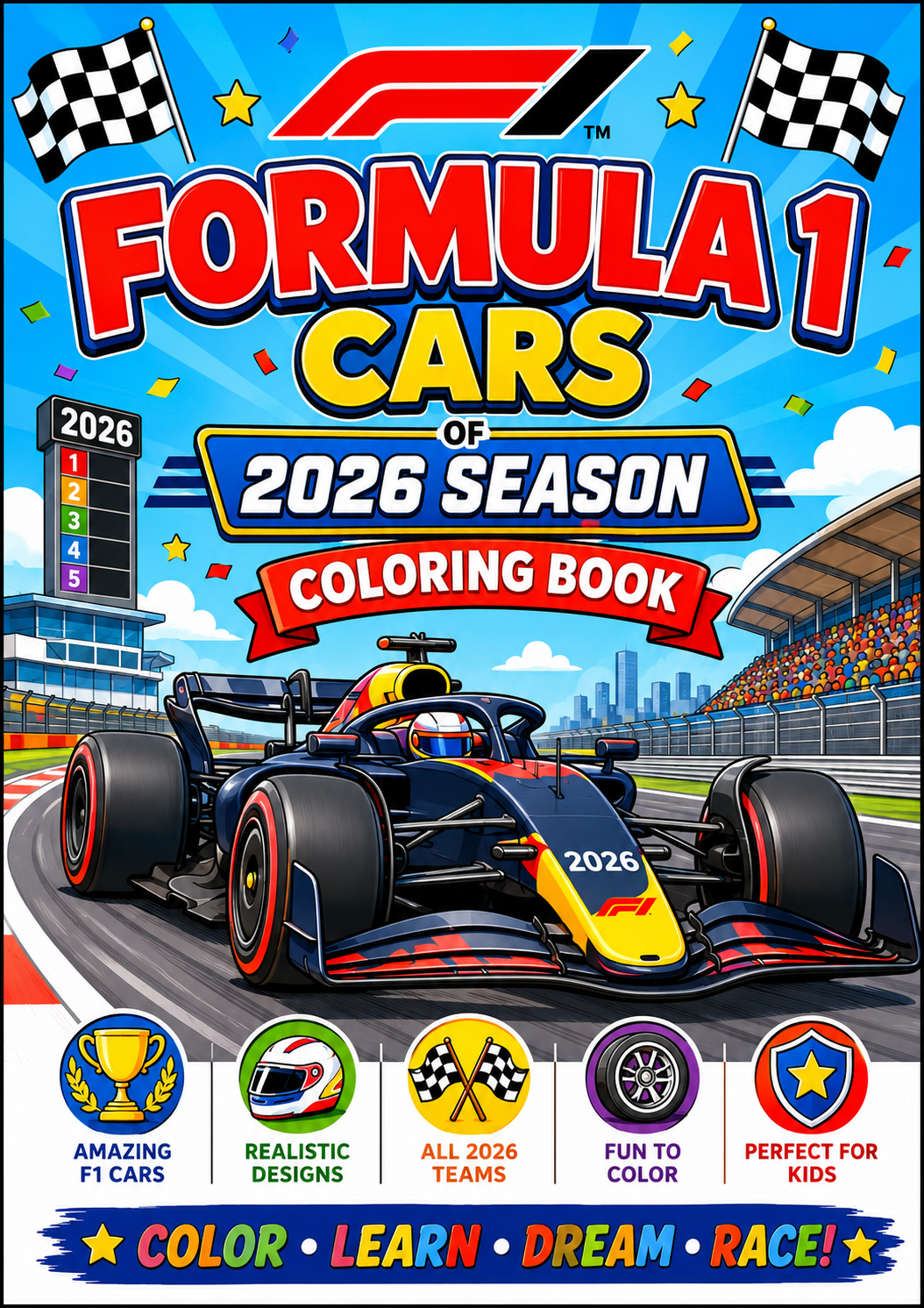 Formula 1 (2026) Coloring Book for Kids