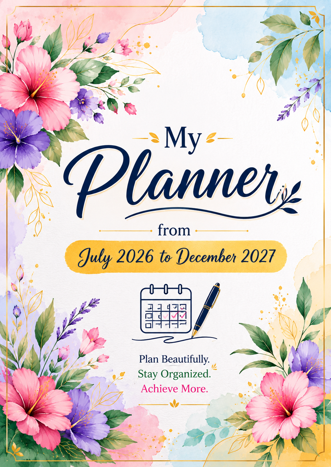 Planner - Calendar from July 2026 to December 2027