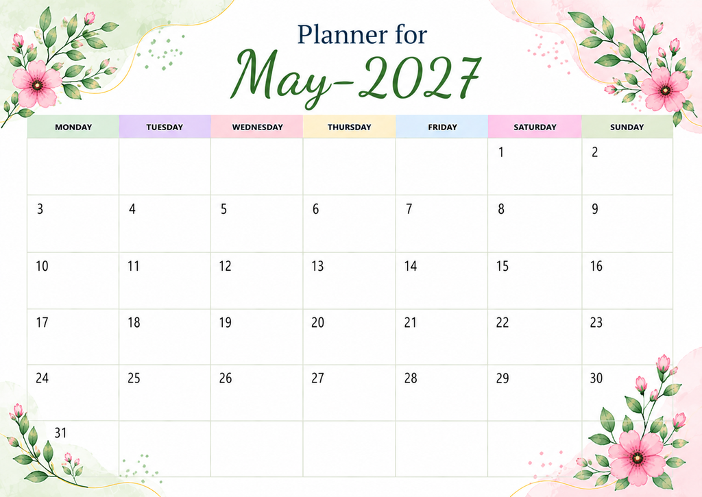 Planner For May 2027