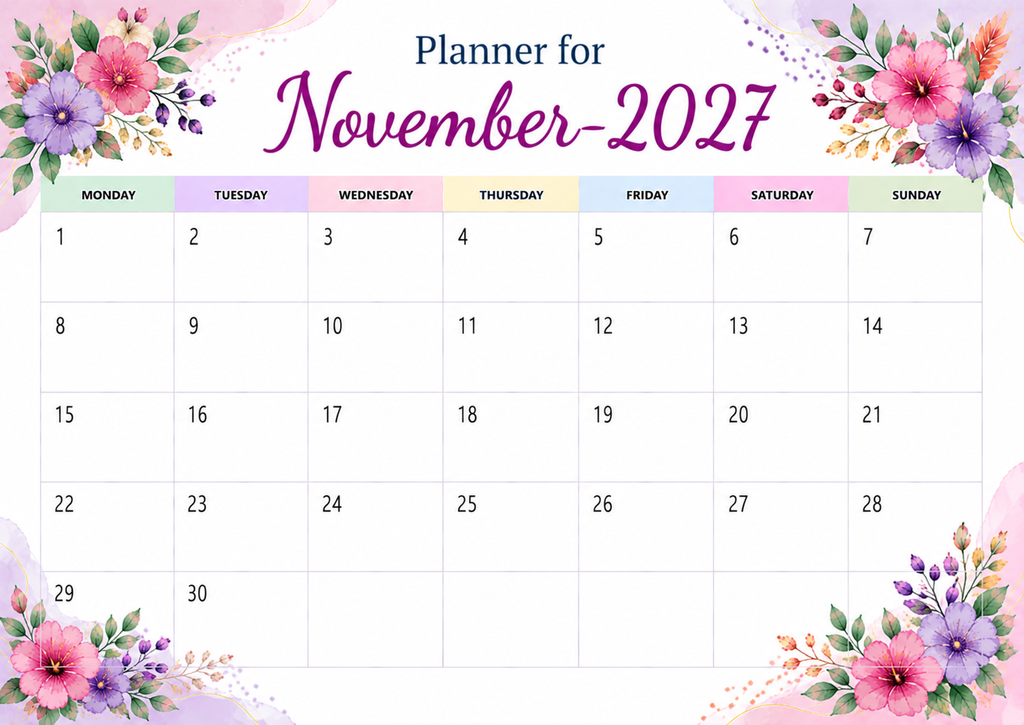 Planner For November 2027
