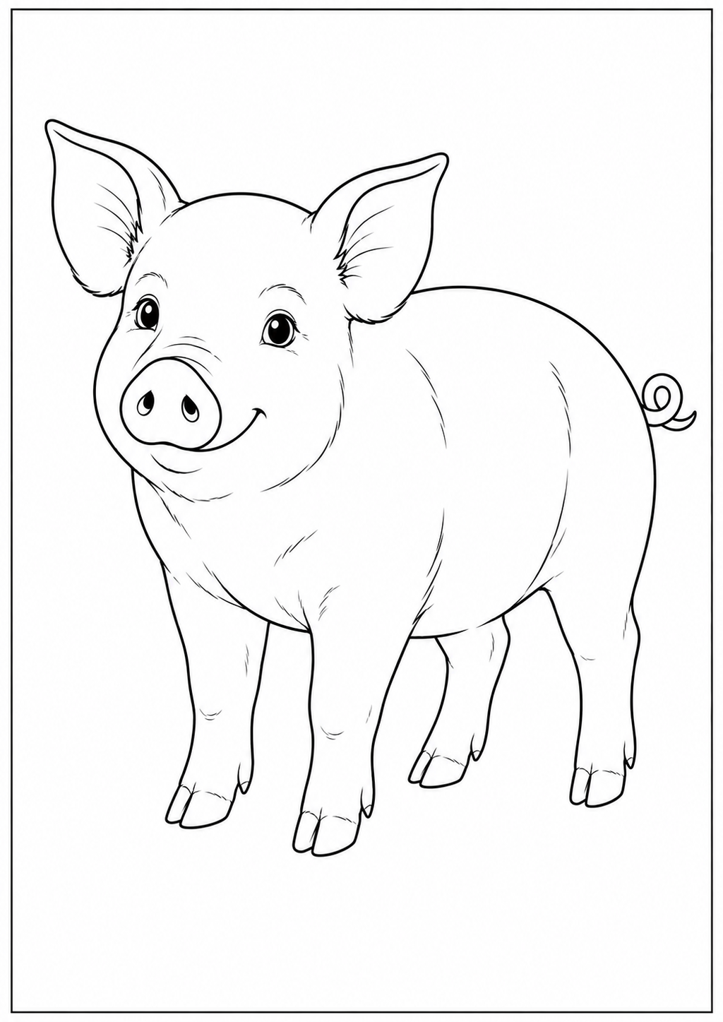 Farm Animals & Kids Animals - Kids Coloring Book