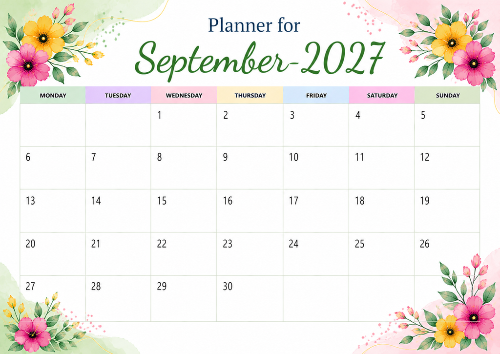 Planner For September 2027